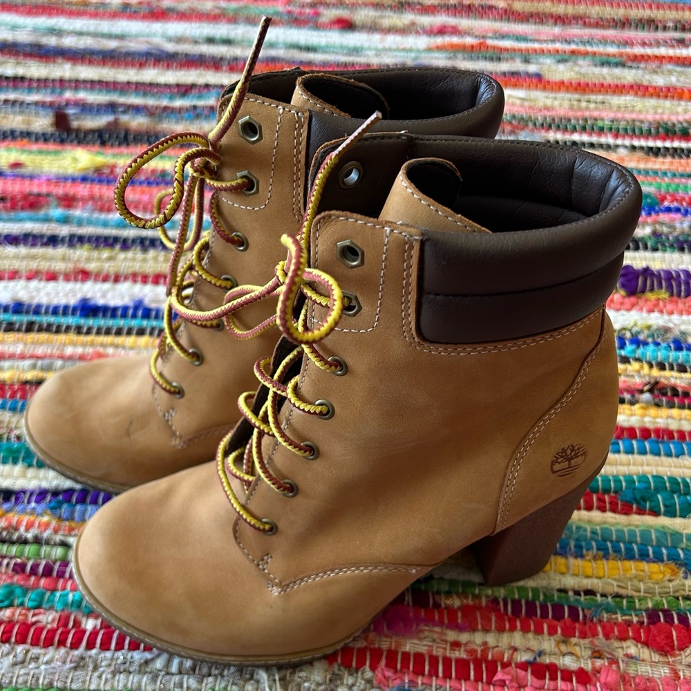 Timberland Tillston Boot Lace Up 6 Inch Wheat Nubuck Women's Size 7